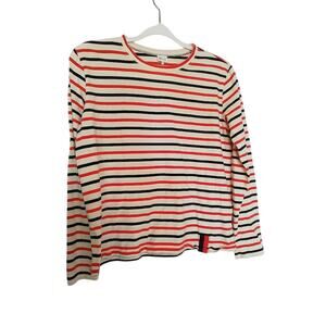 KULE Striped Long Sleeve Tee Women’s Small Red Navy Cream Classic Top